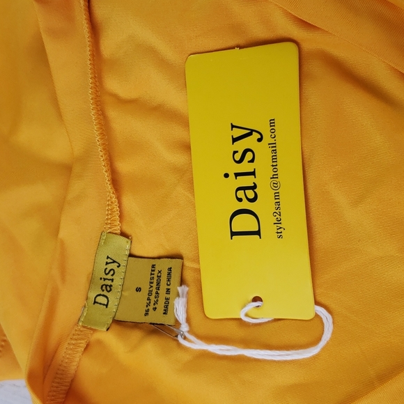 Daisy oversized mango yellow beach cover up side split top dress Size Small NWT - Picture 5 of 7